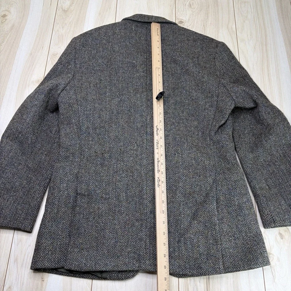 VTG Harris Tweed Speckled Herringbone Thick Wool Sport Coat Multicolor Mens 38S